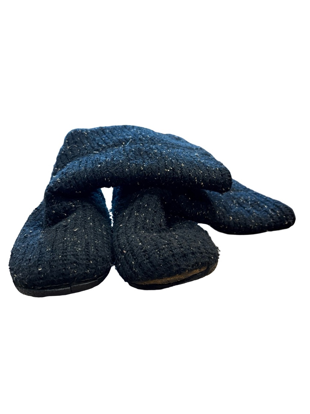 Men's Black Knit Slipper Socks - Comfortable Home Socks